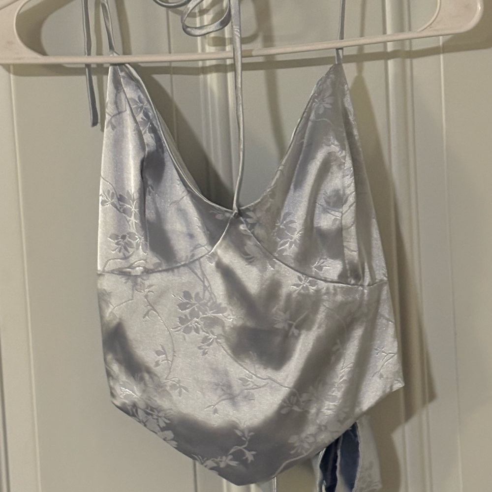 Windsor Silver Floral Crop Top